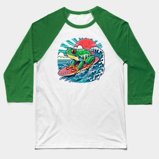 Surfing frog Baseball T-Shirt